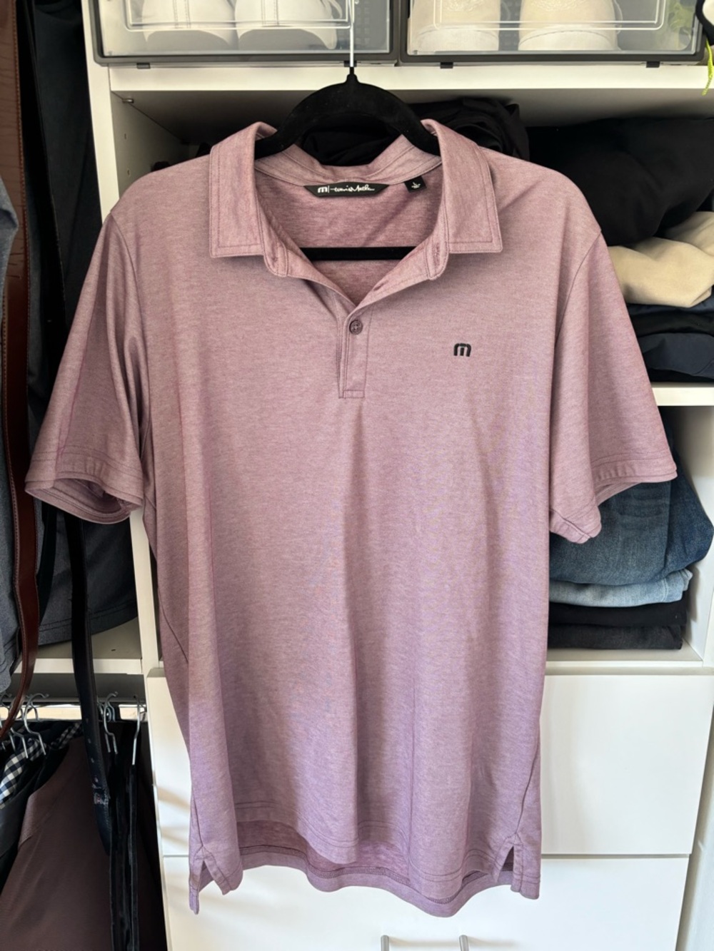 Travis Mathew Heathered Mauve Polo